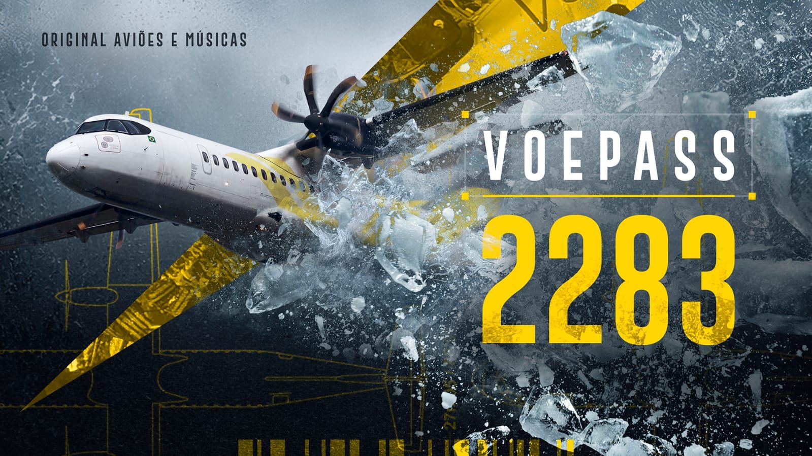 Pôster do documentário Voepass 2283, original Aviões e Músicas